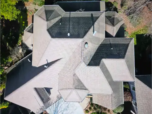 Roof from above photographed by drone