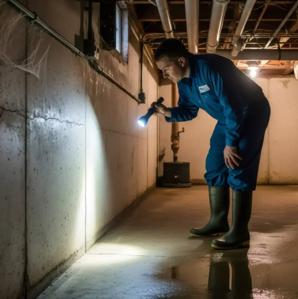 Inspector working basement