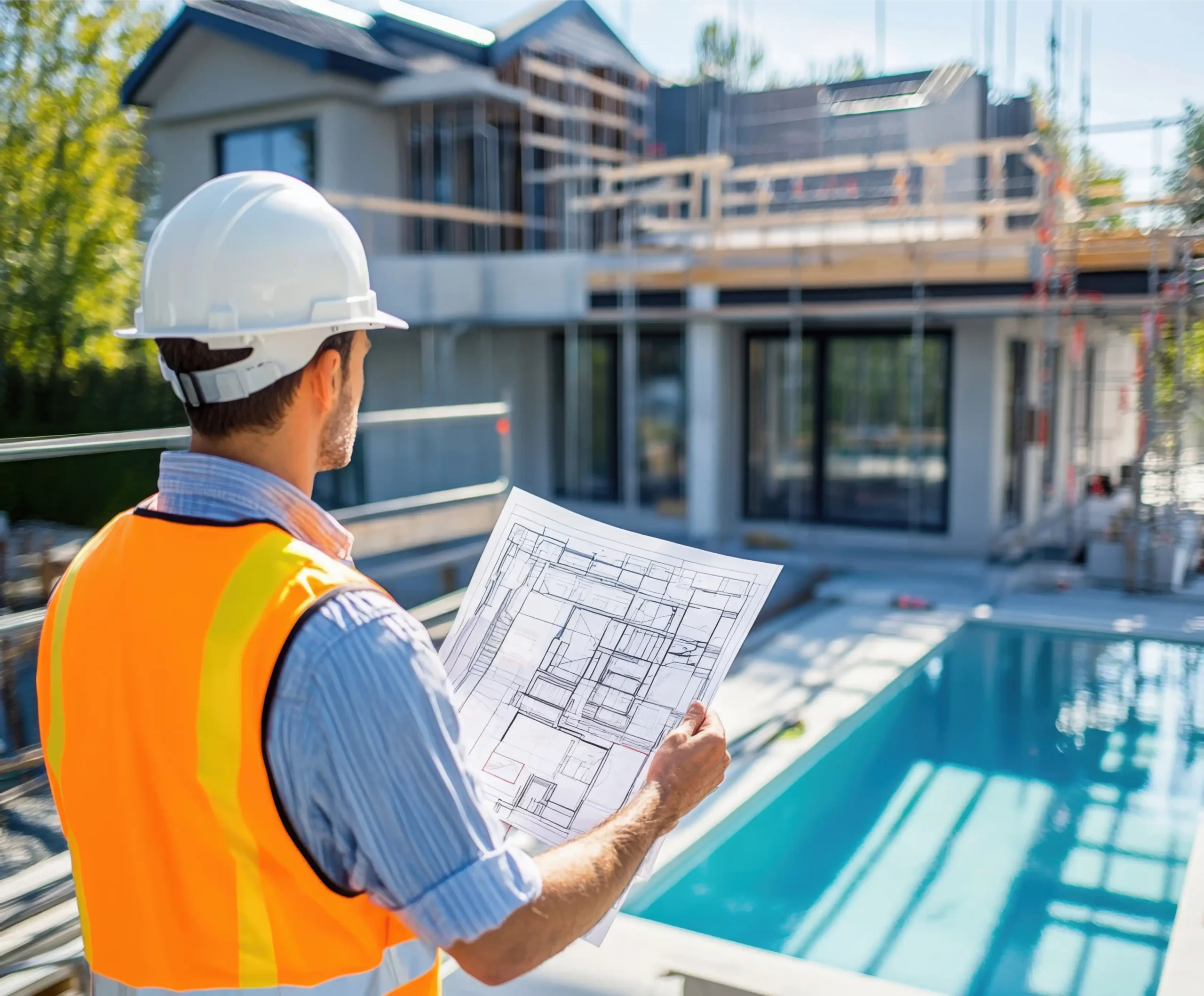 Building house with a pool