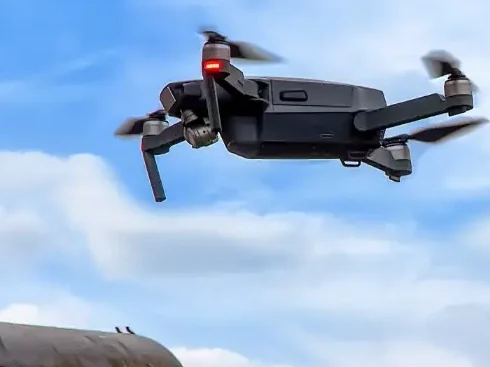 Drone Inspecting a Roof