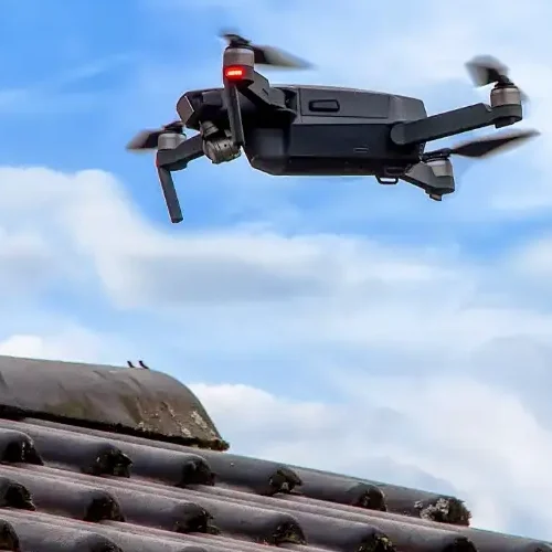 Drone Inspecting a Roof